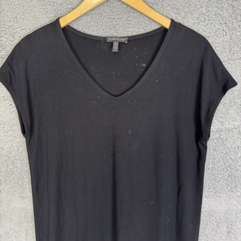 Eileen Fisher Dress Women’s S Black Maxi Woven Lagenlook Coastal - Picture 2 of 9
